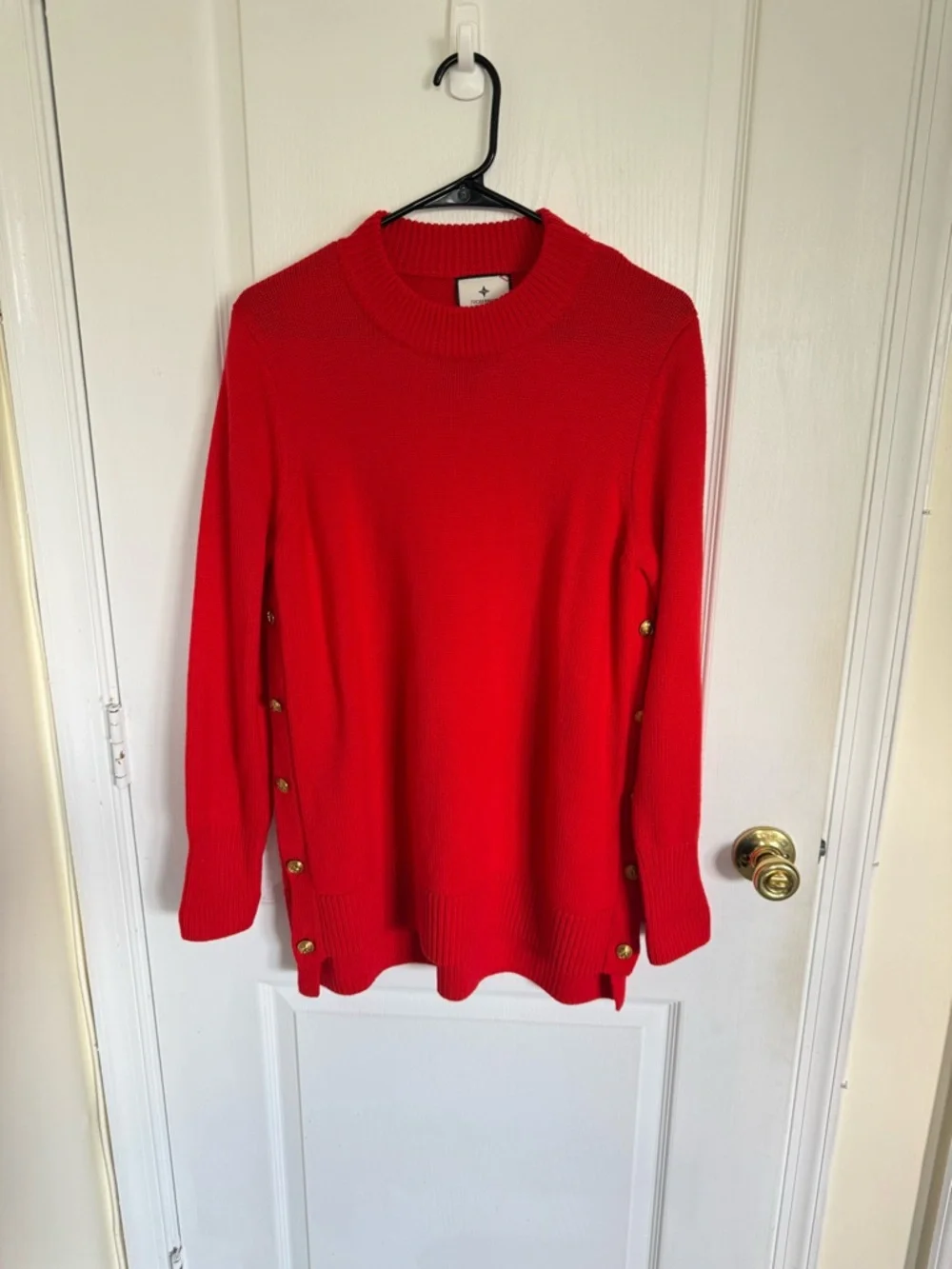 Tuckernuck Bexley Wool Crew Sweater in Poppy Red - Picture 3 of 8